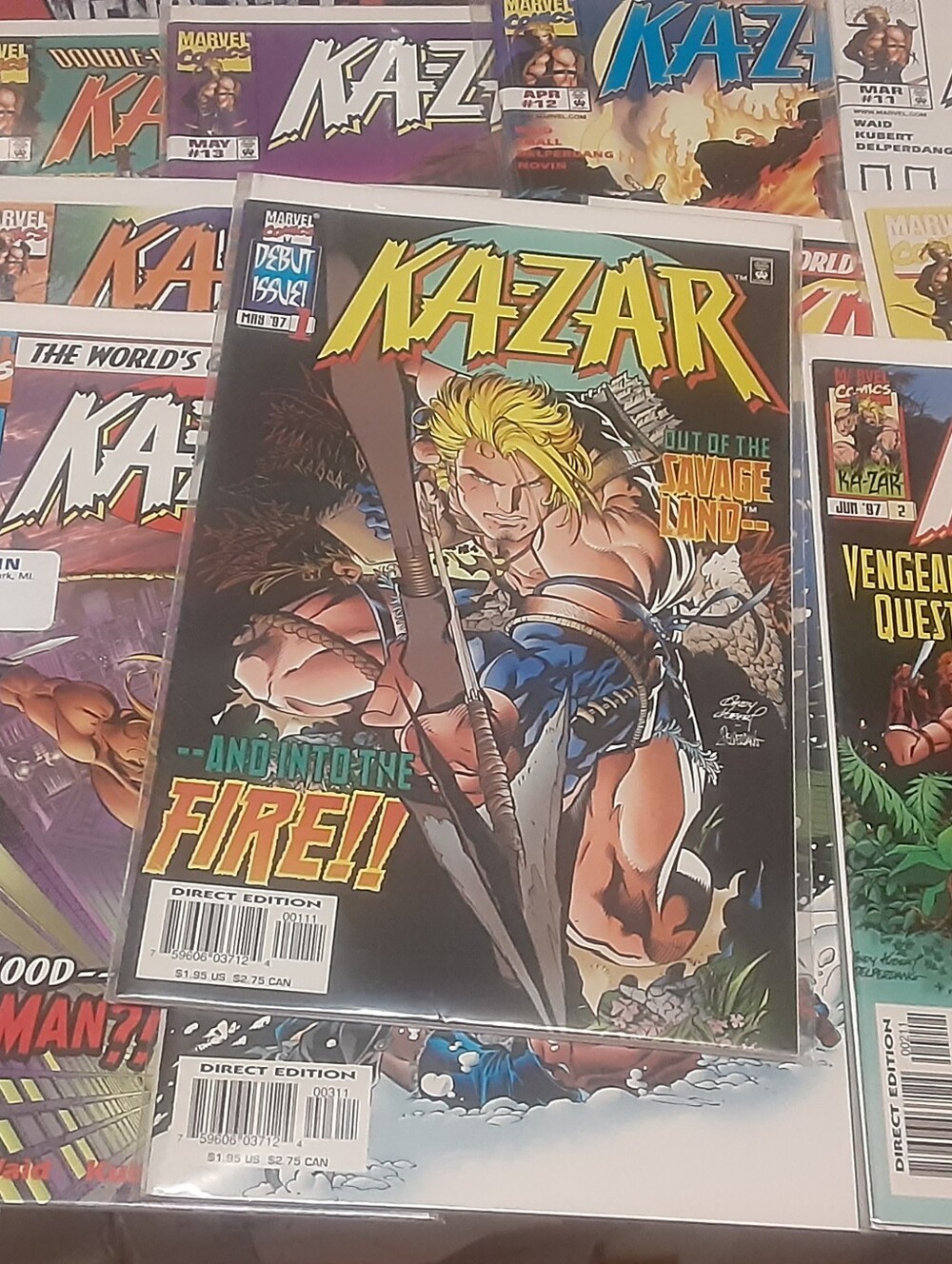 KAZAR COMIC BOOK 1997 set 1-14, -1 , Waid & Kubert. Complete set. Some reading w